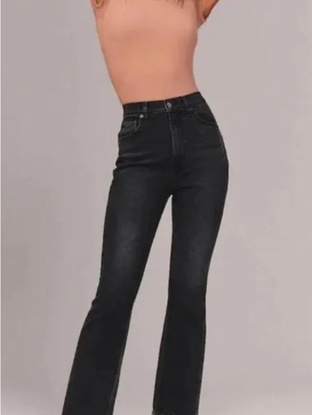 Abercrombie & Fitch Black High-Rise Flare Jeans
